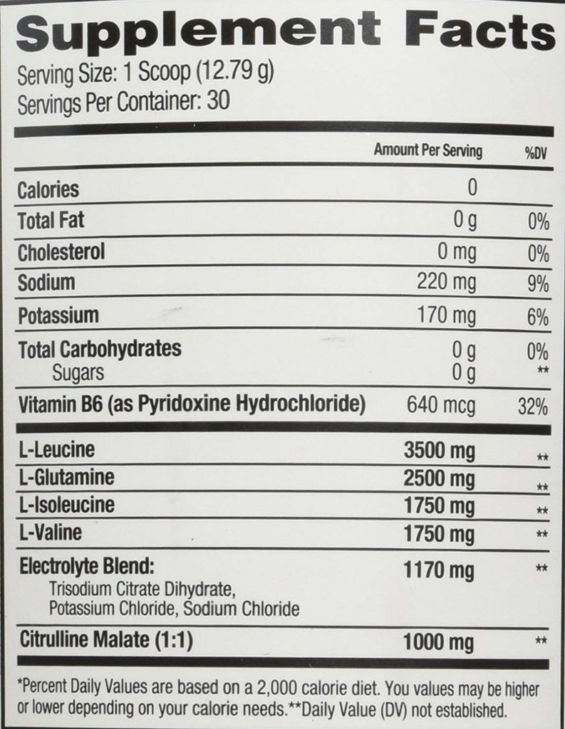 xtend bcaa ingredients