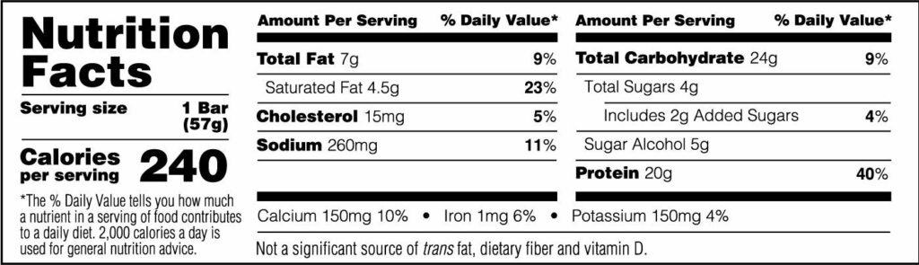 syntha 6 protein crisp bars nutrition