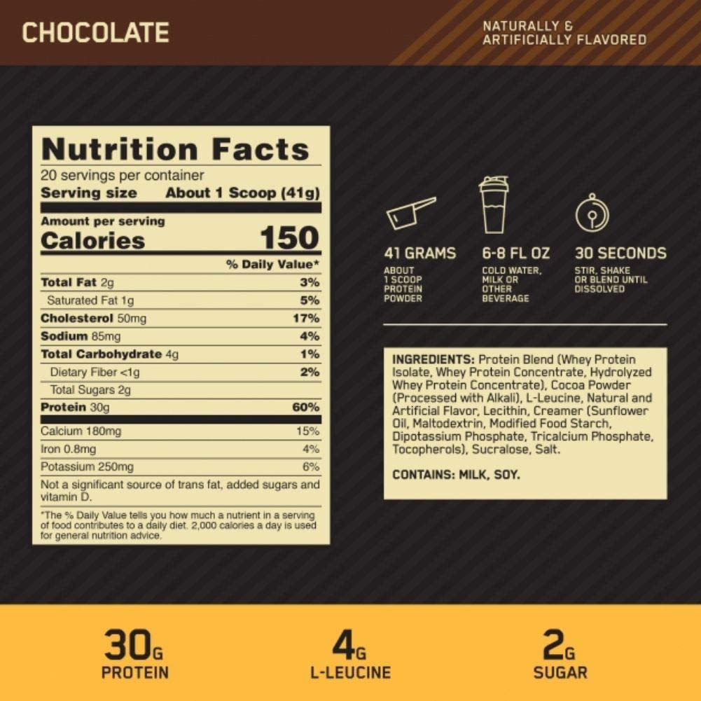 Optimum Nutrition Gold Standard Fit 40 nutrition facts