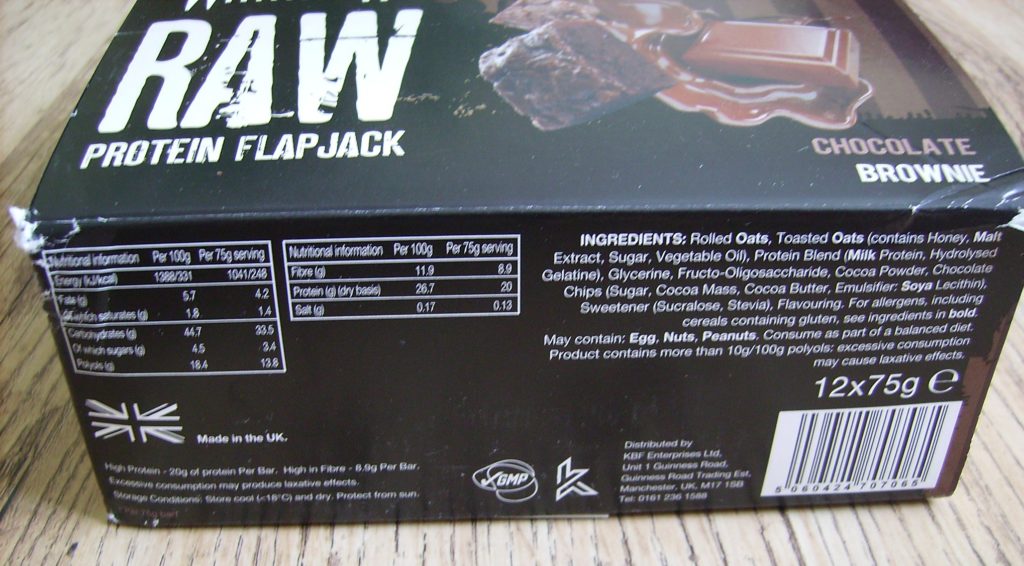 warrior high protein flapjack calories